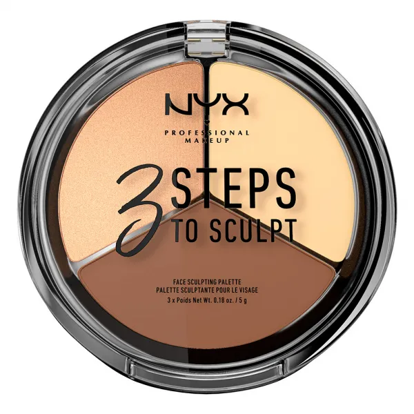 NYX Cosmetics 3 Steps To Sculpt Face Sculpting Palette – Light (3STS02)