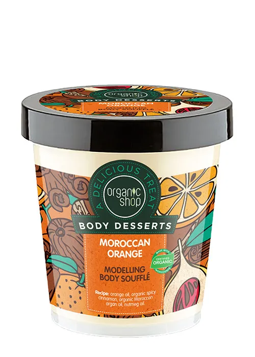 Organic Shop piling do ciała - Body Desserts Moroccan Orange Modelling Body Soufflé (450 ml)