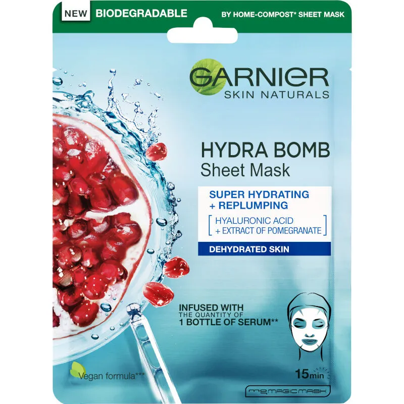 Garnier maska - Skin Naturals Tissue Mask Moisture + Aqua Bomb Face Mask