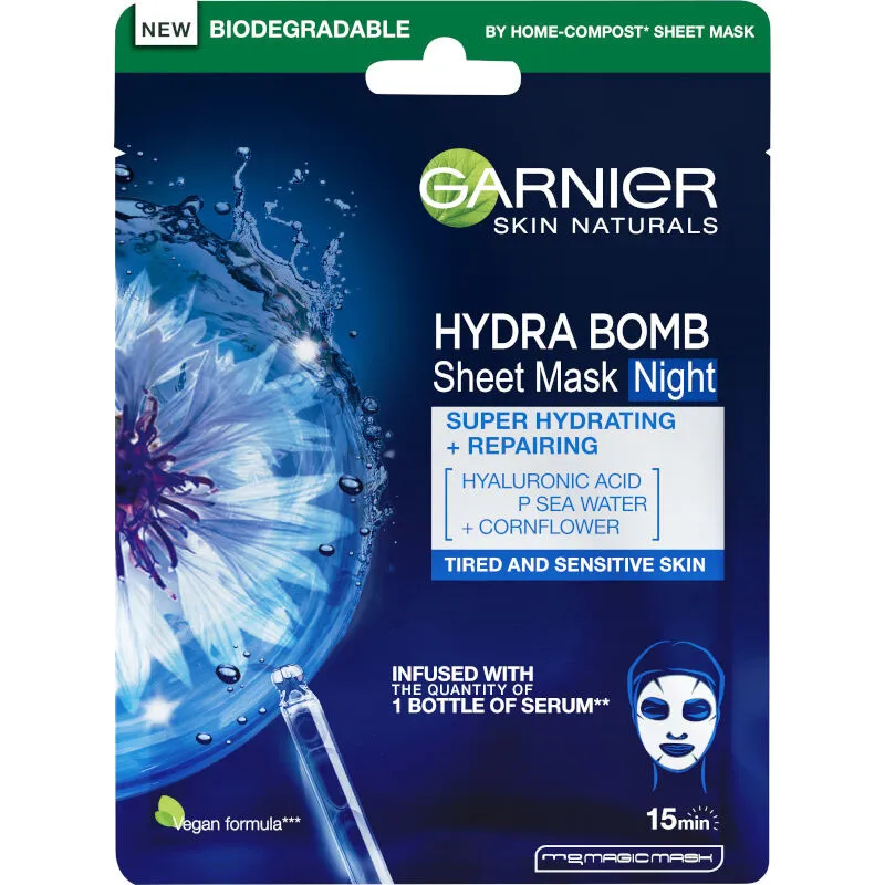 Garnier maska -Skin Naturals Hydra Bomb Tissue Mask Night Night-Time Face Mask