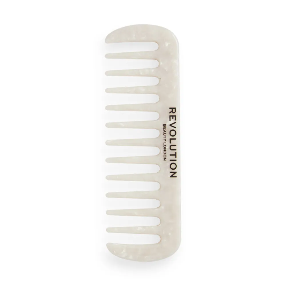 Revolution Haircare Natural Curl Wide Tooth Comb - White- Szerokozębny grzebień - biały