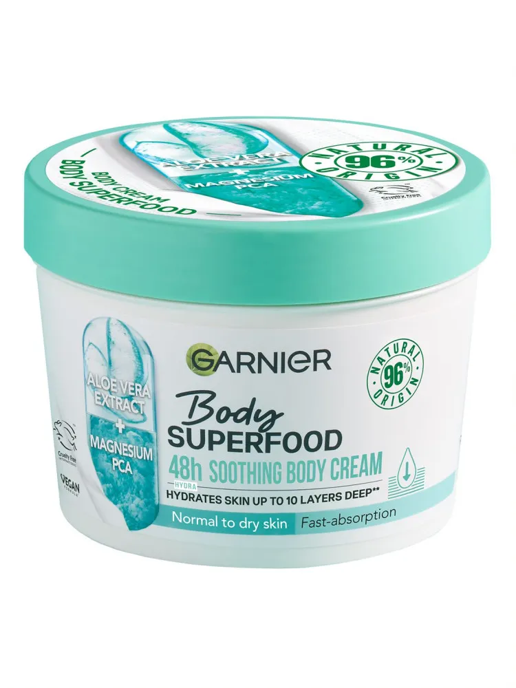 Garnier Body Superfood Moisturising Cream Kojący krem z aloesem - Aloe Vera & Magnesium