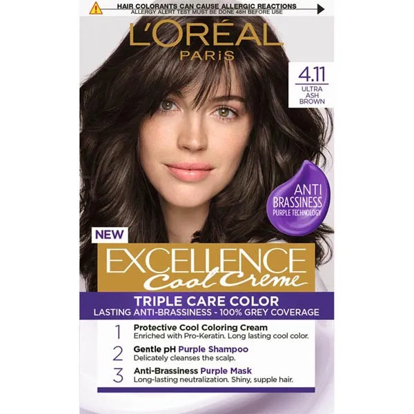 L’Oréal Paris farba do włosów - EXCELLENCE - 4.11 Ultra Ash Brown