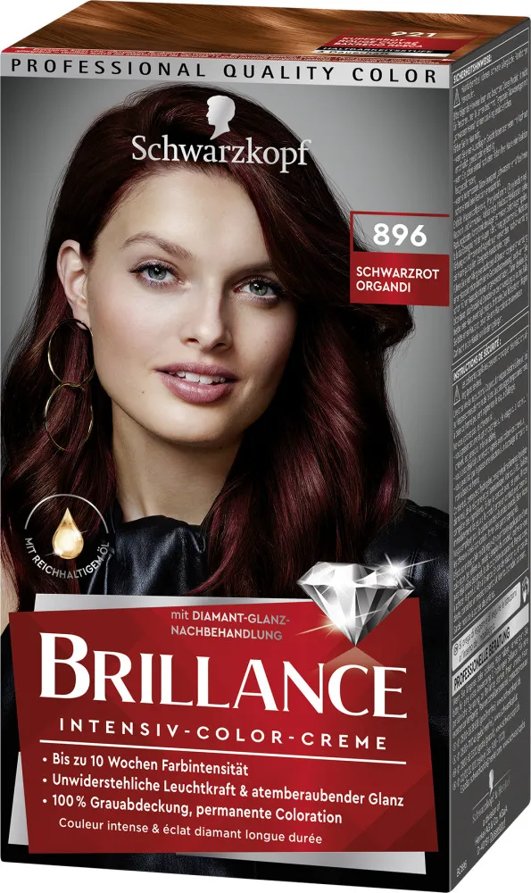 Schwarzkopf Brillance farba do włosów - Intensive Color Cream -  896 Black Red Lace