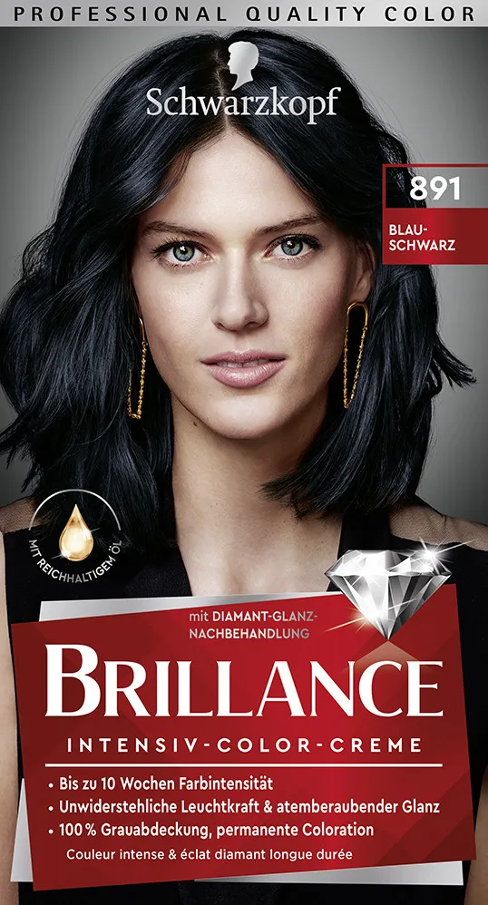 Schwarzkopf Brillance farba do włosów - Intensive Color Cream -  891 Blue Black