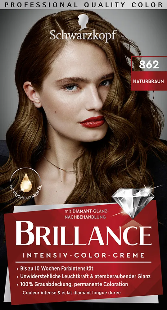 Schwarzkopf Brillance farba do włosów - Intensive Color Cream -  862 Natural Brown