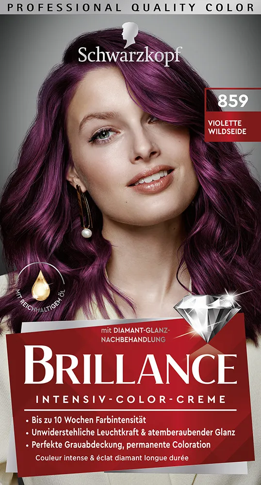 Schwarzkopf Brillance farba do włosów - Intensive Color Cream - 859 Silky Purple