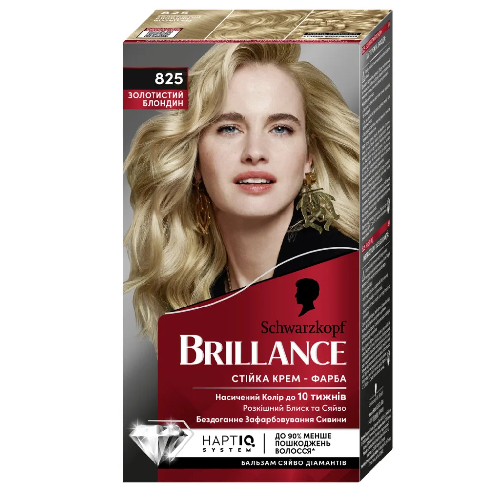 Schwarzkopf Brillance farba do włosów -  Intensive Color Cream - 825 Beige Blond