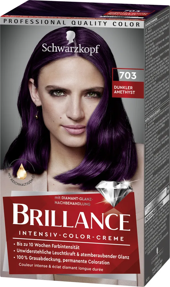 Schwarzkopf Brillance farba do włosów - Intensive Color Cream - 703  Dark Amethyst