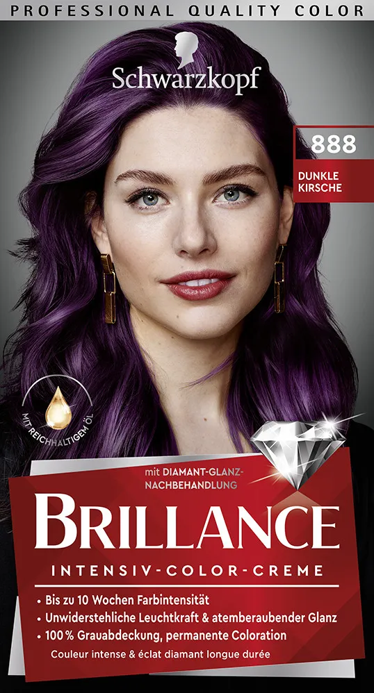 Schwarzkopf Brillance farba do włosów - Intensive Color Cream -  888 Dark Cherry