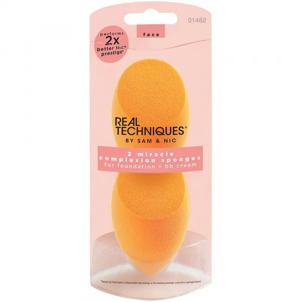 Real Techniques Miracle Complexion Sponge 2 Pack - 2 gąbeczki do nakładania pudru